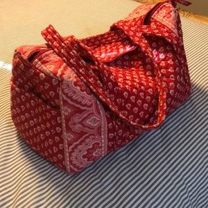 Vera Bradley Nantucket Red Overnight Bag RETIRED